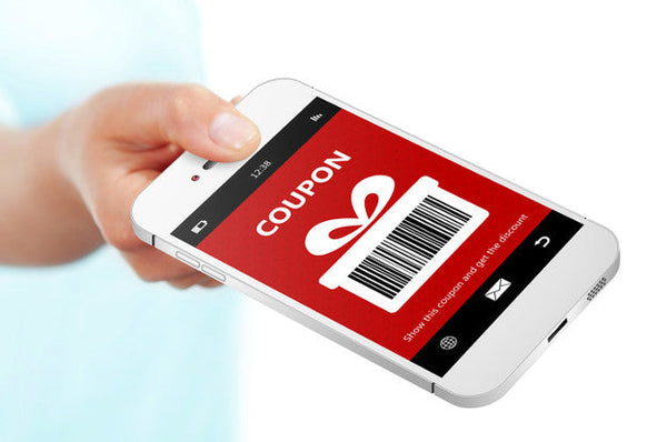Smartphone mit einer Coupon-Anzeige