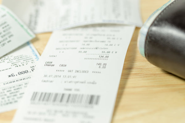 Receipt of shopping list.