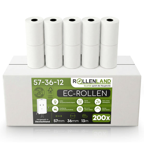 200 rouleaux EC 57x36x12, 13 m, sans bisphénol-A (BPA)