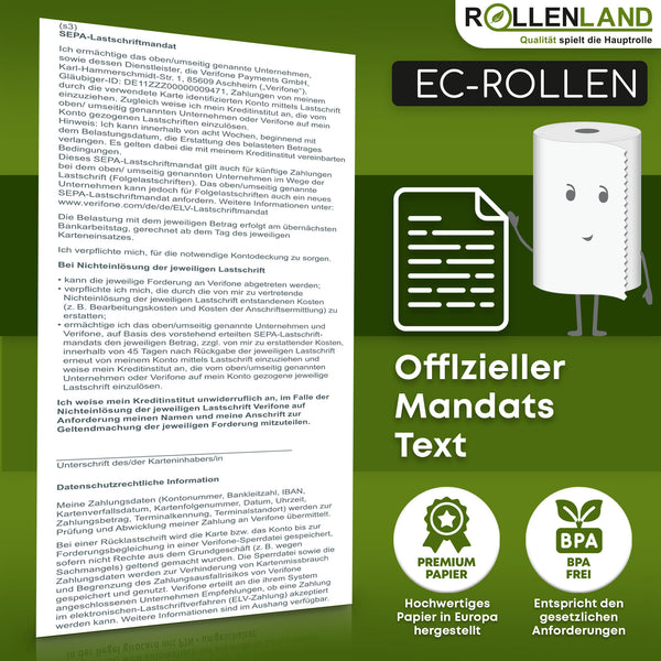 20 rouleaux thermiques 80x80x12, 80 m sans bisphénol-a (BPA) avec Verifone.